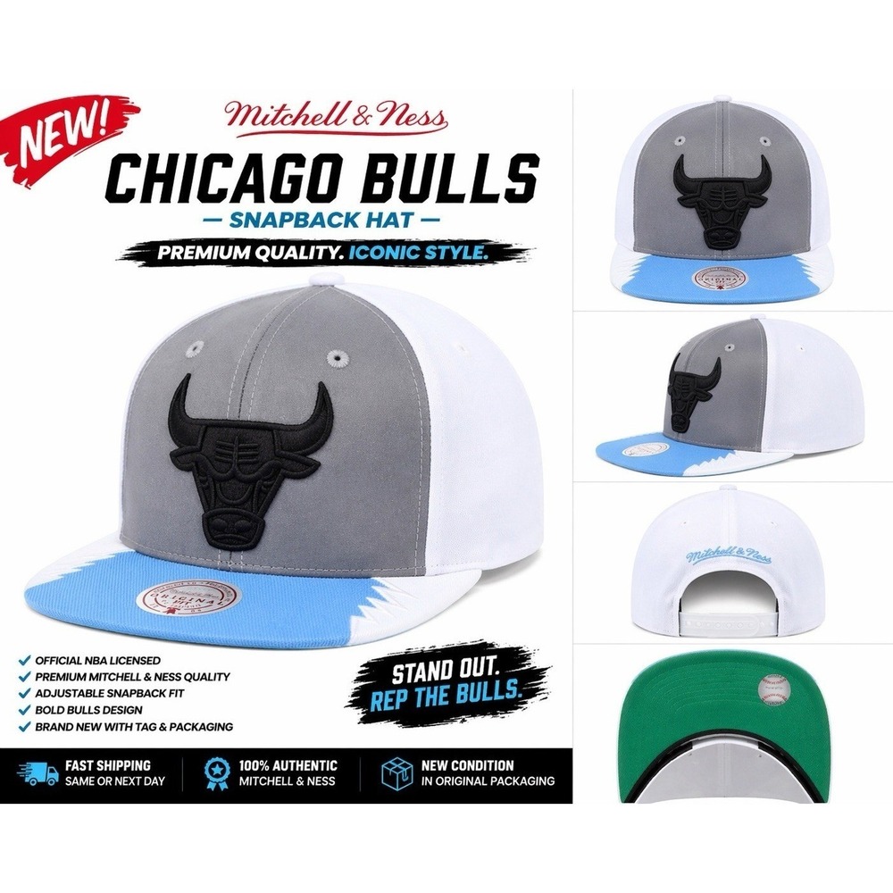 Chicago Bulls Mitchell & Ness Snapback Hats Lot of 3 NWT NBA Cap    Adjustable - Picture 7 of 16